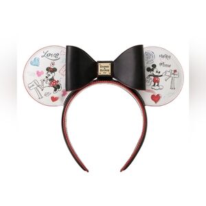 Disney Dooney & Bourke Mickey and Minnie Mouse SWEETHEARTS Ear Headband - NWT